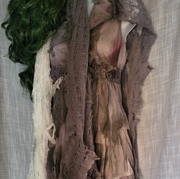 🎃 Zombie Dream Short Silk Layered Dress Halloween with accessories - Picture 14 of 15